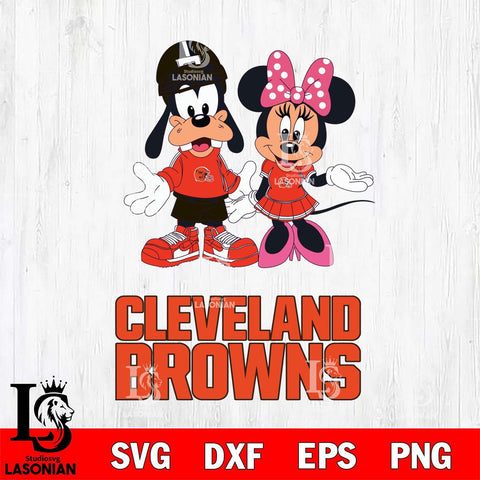 Cleveland Browns Goofy and Minnie mouse Football SVG DXF EPS PNG FILE,NFL Cricut ,Football Digital Download,Instant Download, Silhouette