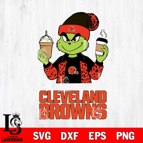 Cleveland Browns Grinch 2 coffee Svg Eps Dxf Png File, Digital Download, Instant Download
