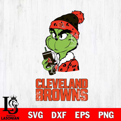 Cleveland Browns Grinch Bougie Leopard Svg Eps Dxf Png File, Digital Download, Instant Download