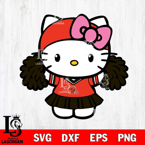 Cleveland Browns Hello Kitty Cheerleader 5 Svg Eps Dxf Png File, Digital Download, Instant Download