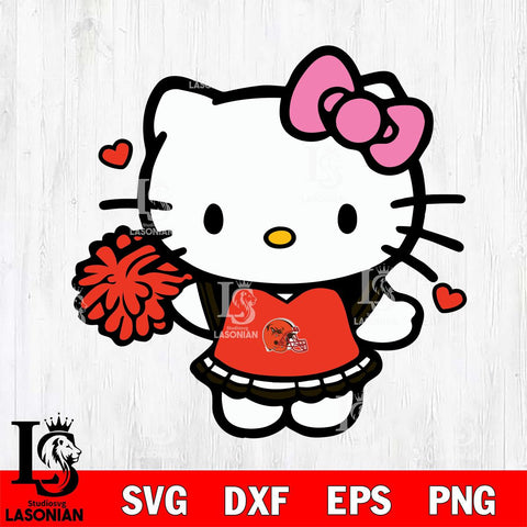 Cleveland Browns Hello Kitty Cheerleader 6 Svg Eps Dxf Png File, Digital Download, Instant Download