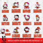 Cleveland Browns Hello Kitty Horror NFL Bundle 12 SVG Eps Dxf Png File, NFL svg, Digital Download, Instant Download