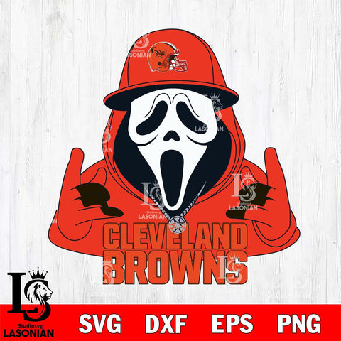 Cleveland Browns Horror Character Ghostface Sport Svg Eps Dxf Png File, Digital Download, Instant Download