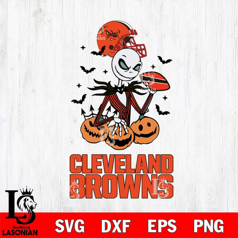 Cleveland Browns Jack Skellington 2 halloween Svg Eps Dxf Png File, Digital Download, Instant Download