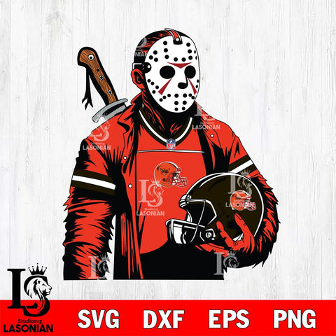 Cleveland Browns Jason Voorhees Horror 2 Svg Eps Dxf Png File, NFL svg, Digital Download, Instant Download