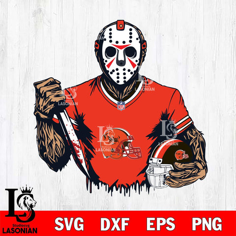 Cleveland Browns Jason Voorhees Horror 5 Svg Eps Dxf Png File, NFL svg, Digital Download, Instant Download