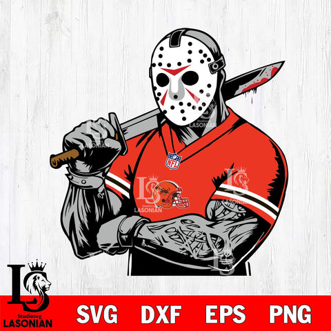 Cleveland Browns Jason Voorhees Horror 6 Svg Eps Dxf Png File, NFL svg, Digital Download, Instant Download