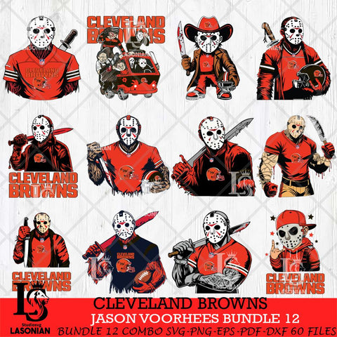 Cleveland Browns Jason Voorhees Horror Bundle 12 SVG Svg Eps Dxf Png File,Bundle NFL svg, Digital Download, Instant Download