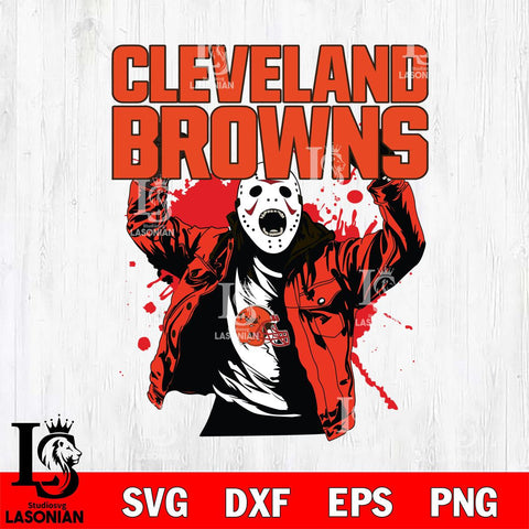 Cleveland Browns Jason Voorhees Horror Halloween 3 Svg Eps Dxf Png File, Digital Download, Instant Download