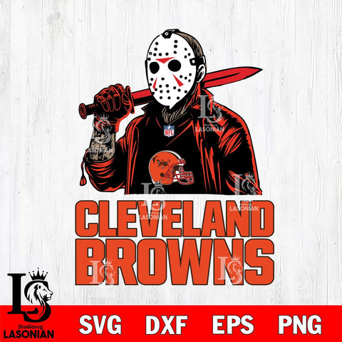 Cleveland Browns Jason Voorhees Horror Halloween Svg Eps Dxf Png File, Digital Download, Instant Download