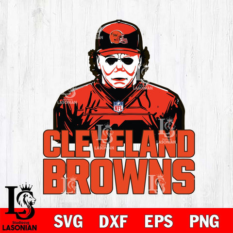Cleveland Browns Michael Myers Horror Halloween Svg Eps Dxf Png File, Digital Download, Instant Download