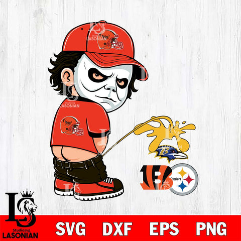 Cleveland Browns Michael Myers Piss On Steelers, Ravens, Bengals Svg Eps Dxf Png File, Digital Download, Instant Download