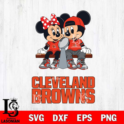 Cleveland Browns Mickey And Minnie Football Champions Svg Eps Dxf Png File, NFL svg , Digital Download , Instant Download, Cricut File