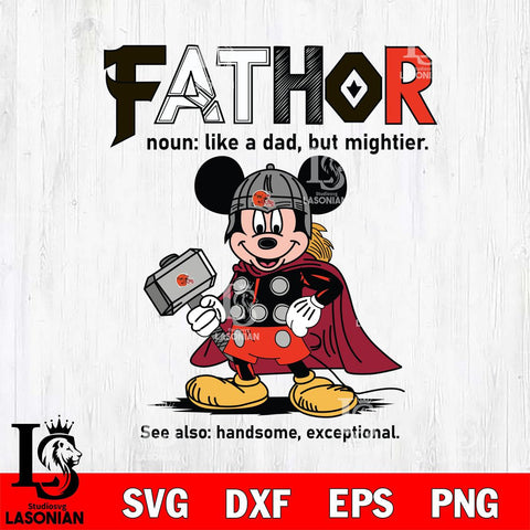 Cleveland Browns Mickey Fathor Sport Svg Eps Dxf Png File, NFL File Cut,Digital Download,Instant Download,Disney Svg Files