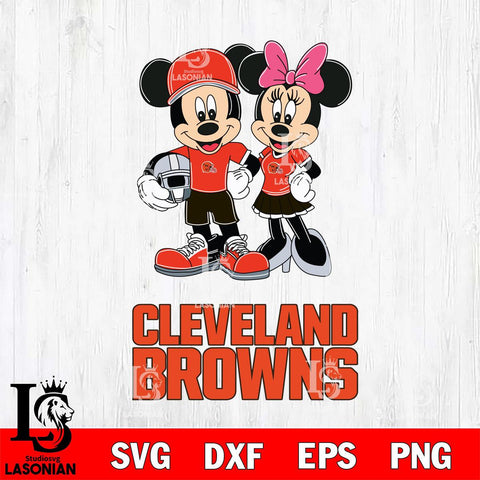 Cleveland Browns Mickey Minnie Mouse Helmet Svg Eps Dxf Png File, Bundle NFl svg , File Cut , Digital Download , Instant Download, Laser Cut Svg Files