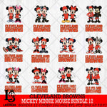 Cleveland Browns Mickey Minnie Mouse NFL Bundle 12 Svg Eps Dxf Png File, Bundle NFl svg , File Cut , Digital Download , Instant Download, Laser Cut Svg Files