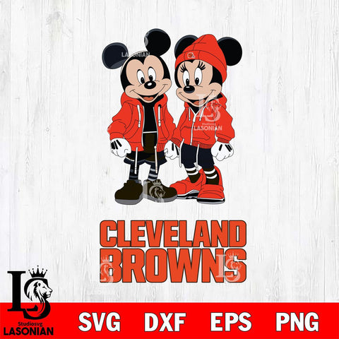 Cleveland Browns Mickey Minnie Mouse Rugby Svg Eps Dxf Png File, Bundle NFl svg , File Cut , Digital Download , Instant Download, Laser Cut Svg Files