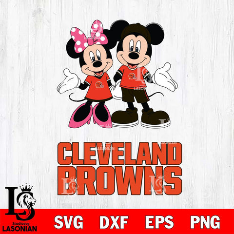 Cleveland Browns Mickey Minnie Mouse Sport Svg Eps Dxf Png File, Bundle NFl svg , File Cut , Digital Download , Instant Download, Laser Cut Svg Files