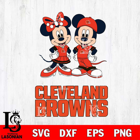 Cleveland Browns Mickey Minnie Mouse rugby ball Svg Eps Dxf Png File, Bundle NFl svg , File Cut , Digital Download , Instant Download, Laser Cut Svg Files