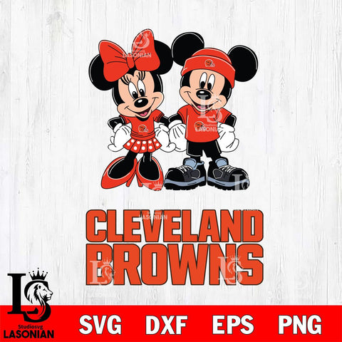 Cleveland Browns Mickey Minnie Rugby ball Svg Eps Dxf Png File, Bundle NFl svg , File Cut , Digital Download , Instant Download, Laser Cut Svg Files
