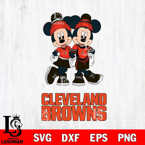 Cleveland Browns Mickey Minnie Valentine Football Svg Eps Dxf Png File, NFL svg , Digital Download , Instant Download, Cricut File