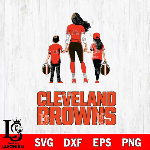 Cleveland Browns Mother and son Rugby SVG DXF EPS PNG FILE,NFL SVG, Father day Digital Download,Instant Download, Silhouette