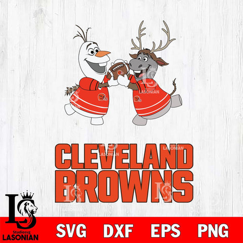 Cleveland Browns Olaf & Sven Football Cricut,Christmas SVG DXF EPS PNG FILE, Digital Download,Instant Download, Silhouette