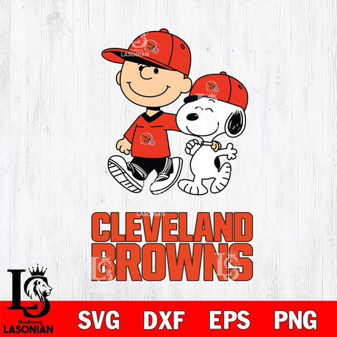 Cleveland Browns Peanuts Snoopy Friends SVG DXF EPS PNG FILE,Snoopy File Cut, Nfl Digital Download,Instant Download, Silhouette