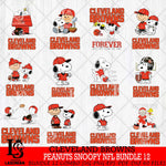 Cleveland Browns Peanuts Snoopy Player NFL Bundle 12 SVG DXF EPS PNG FILE,Snoopy File Cut, bundle nfl Digital Download,Instant Download, Silhouette