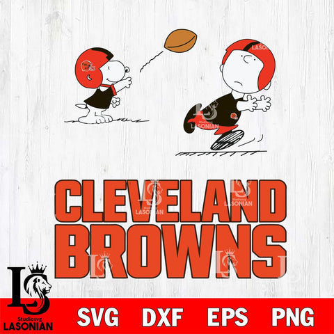 Cleveland Browns Peanuts play football SVG DXF EPS PNG FILE,Snoopy File Cut, Nfl Digital Download,Instant Download, Silhouette