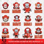 Cleveland Browns Pennywise Horror NFL Bundle 12 SVG Eps Dxf Png File, NFL svg, Digital Download, Instant Download