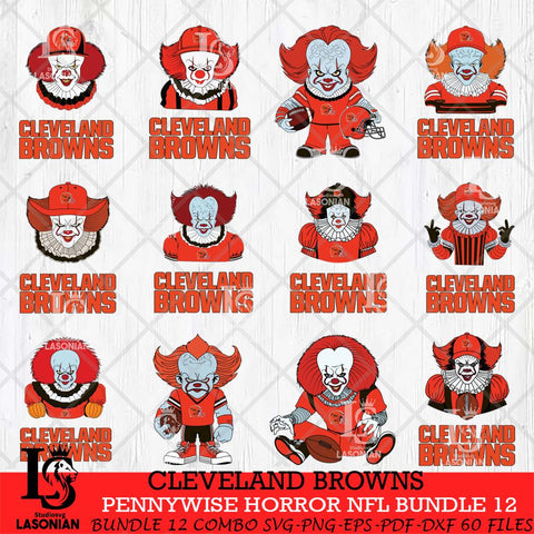 Cleveland Browns Pennywise Horror NFL Bundle 12 SVG Eps Dxf Png File, NFL svg, Digital Download, Instant Download