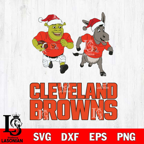 Cleveland Browns Shrek and Donkey Football Cricut,Christmas SVG DXF EPS PNG FILE, Digital Download,Instant Download, Silhouette