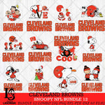 Cleveland Browns Snoopy NFL Bundle 12 SVG Eps Dxf Png File, NFL svg, Digital Download, Instant Download