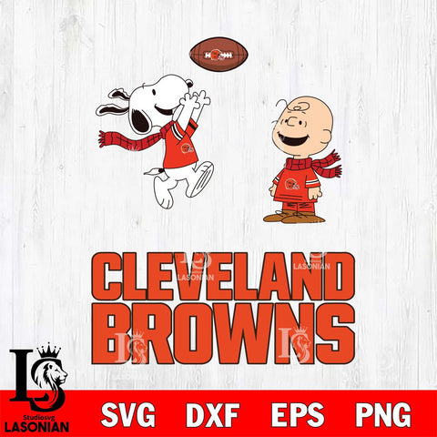Cleveland Browns Snoopy & Charlie Brown Football Cricut,Christmas SVG DXF EPS PNG FILE, Digital Download,Instant Download, Silhouette