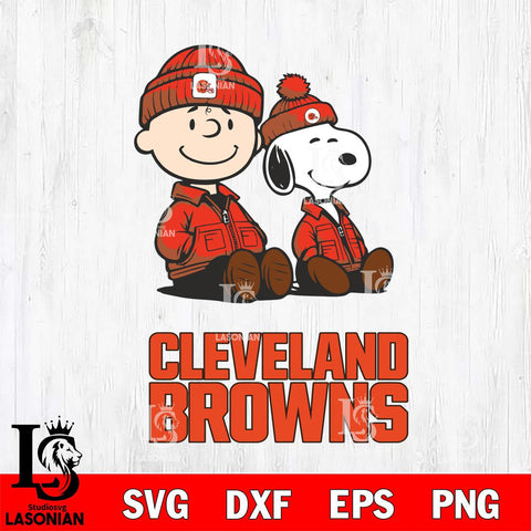 Cleveland Browns Snoopy and Charlie Sport Svg Eps Dxf Png File, Cut file Digital Download ,Instant Download, Cricut File