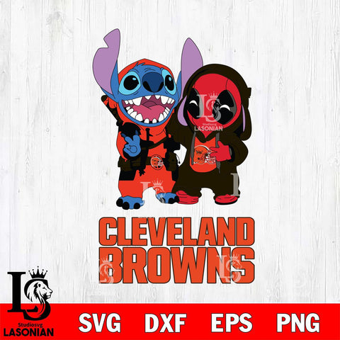 Cleveland Browns Stitch And Deadpool Cute Svg Eps Dxf Png File, Digital Download, Instant Download