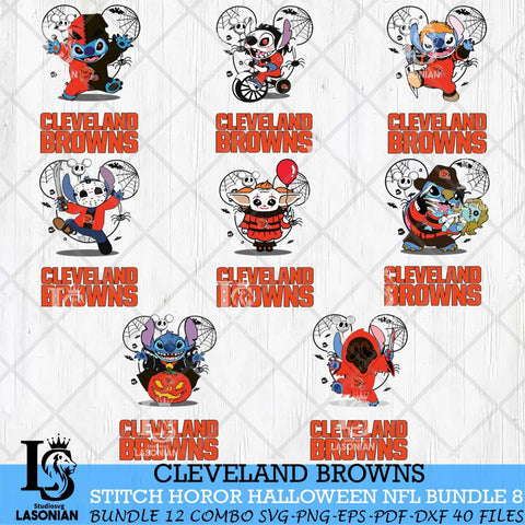 Cleveland Browns Stitch Horror Halloween Bundle 8 Svg Eps Dxf Png File, Digital Download, Instant Download