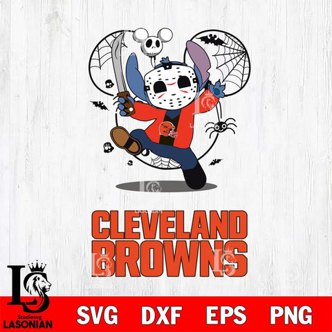 Cleveland Browns Stitch jason voorhees Halloween Svg Eps Dxf Png File, Digital Download, Instant Download