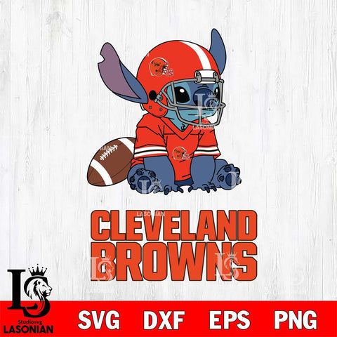 Cleveland Browns Stitch with a football SVG DXF EPS PNG FILE, NFL File Cut, Digital Download,Instant Download, Silhouette, Cricut