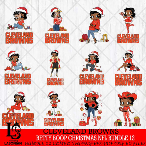 Cleveland Browns  Betty Boop Christmas NFL Bundle File Cut, NFL SVG DXF EPS PNG PDF File, Digital Download , Criucut , Silhouette