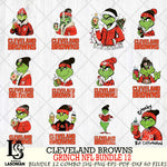 Cleveland Browns  Grinch NFL Bundle 12 SVG Eps Dxf Png File, Digital Download, Instant Download