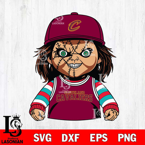 Cleveland Cavaliers Chucky Horror basketball SVG DXF EPS PNG FILE, NBA File Cut,Halloween Digital Download,Instant Download, Silhouette