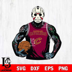 Cleveland Cavaliers Jason Voorhees Horror basketball SVG DXF EPS PNG FILE, NBA File Cut,Halloween Digital Download,Instant Download, Silhouette