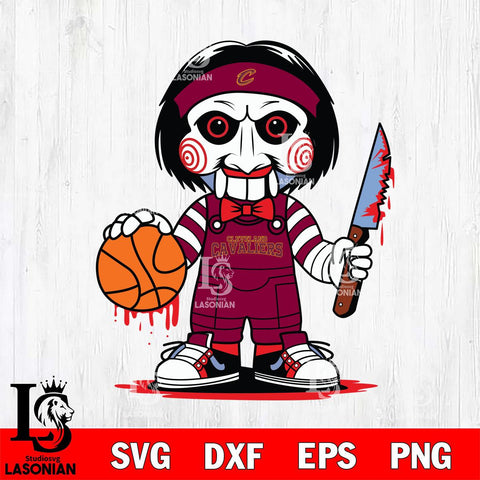 Cleveland Cavaliers Jigsaw Horror basketball SVG DXF EPS PNG FILE, NBA File Cut,Halloween Digital Download,Instant Download, Silhouette