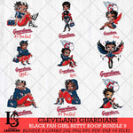 Cleveland Guardians Black Fan Girl Betty Boop Bundle 9, Svg Eps Dxf Png File, Digital Download