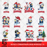 Cleveland Guardians Bluey Christmas MLB Bundle 12 file Cricut , Bluey Cricut , Christmas Svg , Bluey svg , Digital Download, dxf eps png pdf file