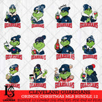 Cleveland Guardians Grinch Christmas MLB Bundle 12 Cut Files Cricut, Svg Dxf Eps Png file , Silhouette