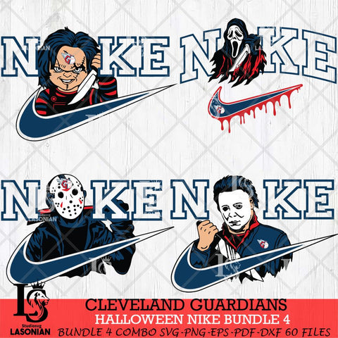 Cleveland Guardians Halloween Nike MLB Bundle 4 Svg Eps Dxf Png File, Digital Download, Instant Download