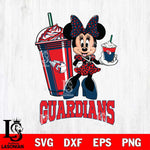 Cleveland Guardians Minnie Mouse Fan And Coffee Svg Eps Dxf Png File, Digital Download, Instant Download